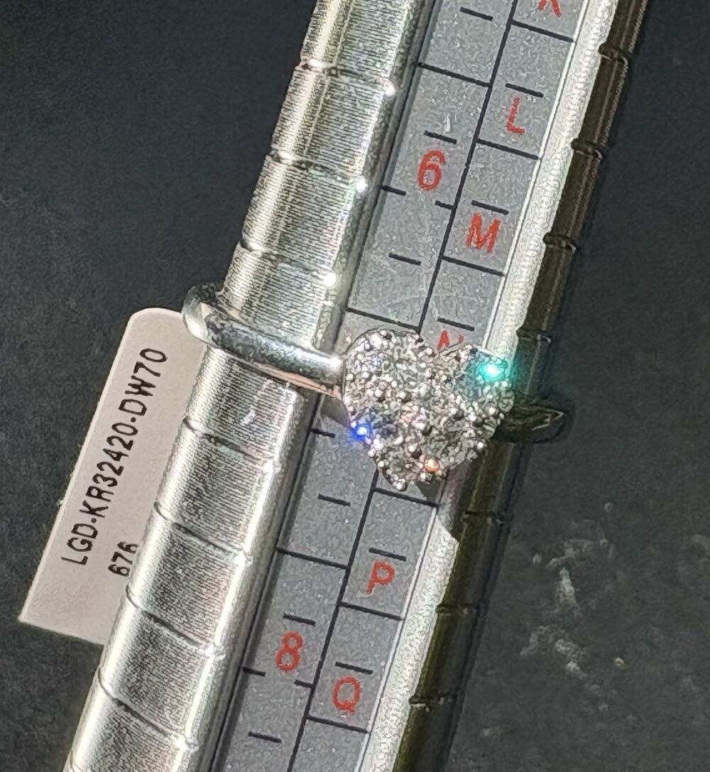 925 Sterling Silver Heart Cluster Ring 0.33 CTW Lab Diamond Size 7 Lab Created